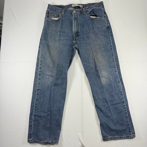 Levi’s 505 Regular Fit Straight Leg Blue Jeans Size 36x29 - Picture 1 of 7